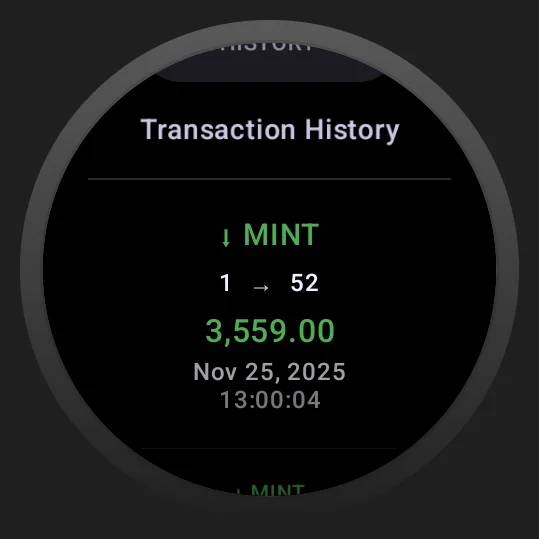 Google Watch - Transaction History